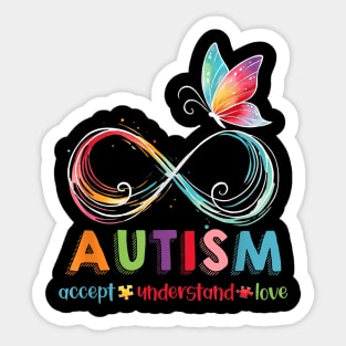 Autism Awareness Accept Understand Love Infinity Butterfly Sticker